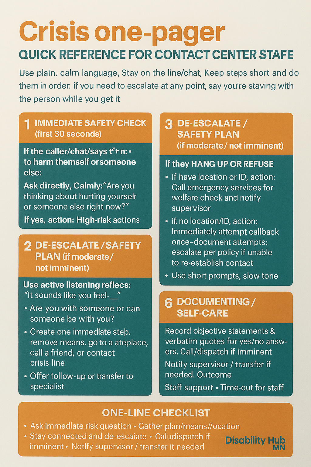Disability Hub MN Crisis Response One-Pager